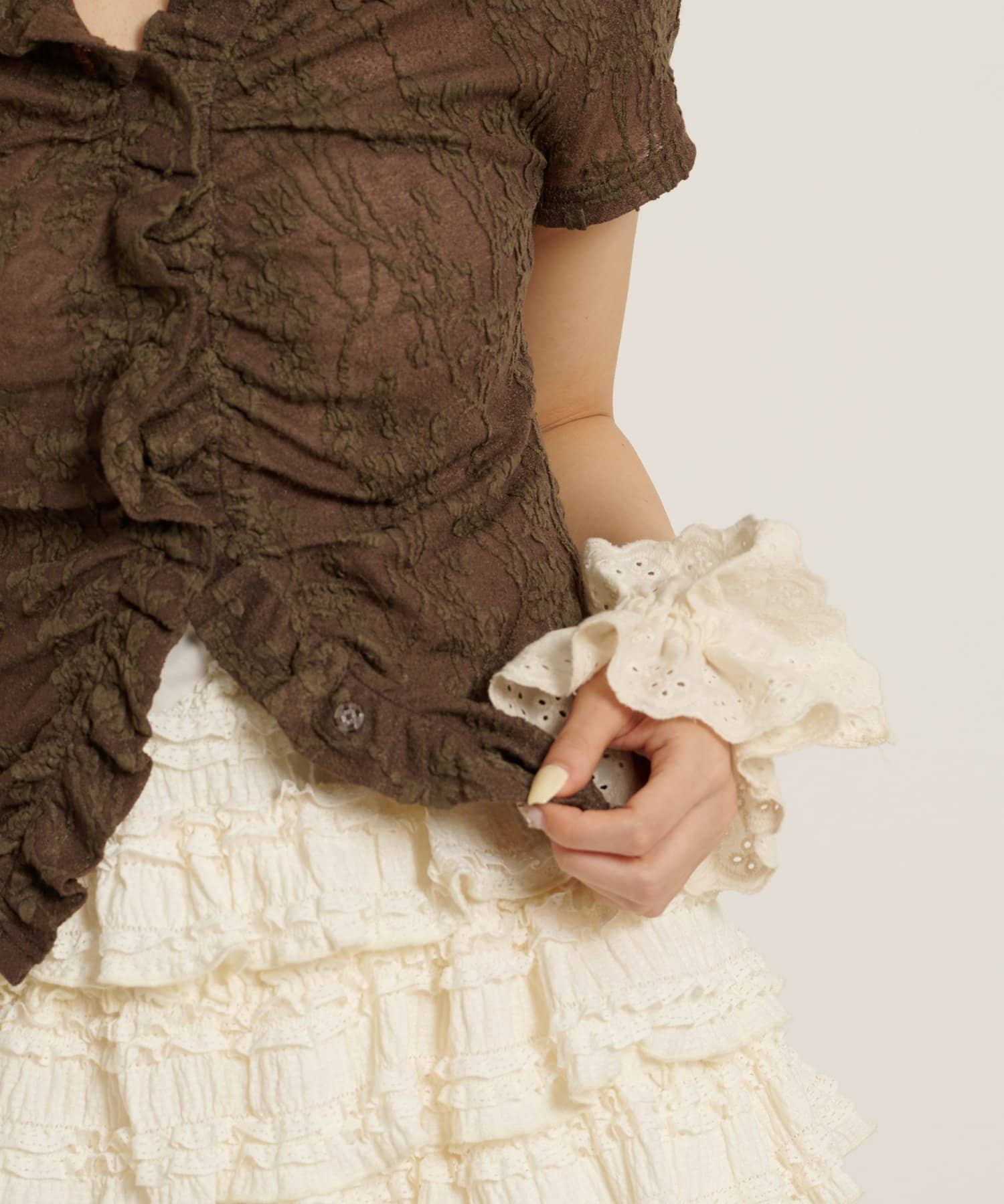 w closet Wavy Jacquard Lace Cardigan - Image 38