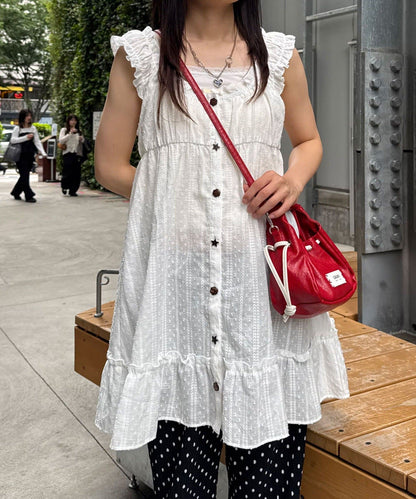 CIAOPANIC 木扣褶皺吊帶連身裙 - Image 6