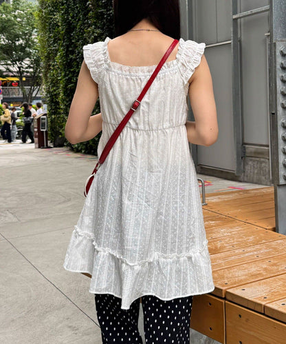 CIAOPANIC 木扣褶皺吊帶連身裙 - Image 9