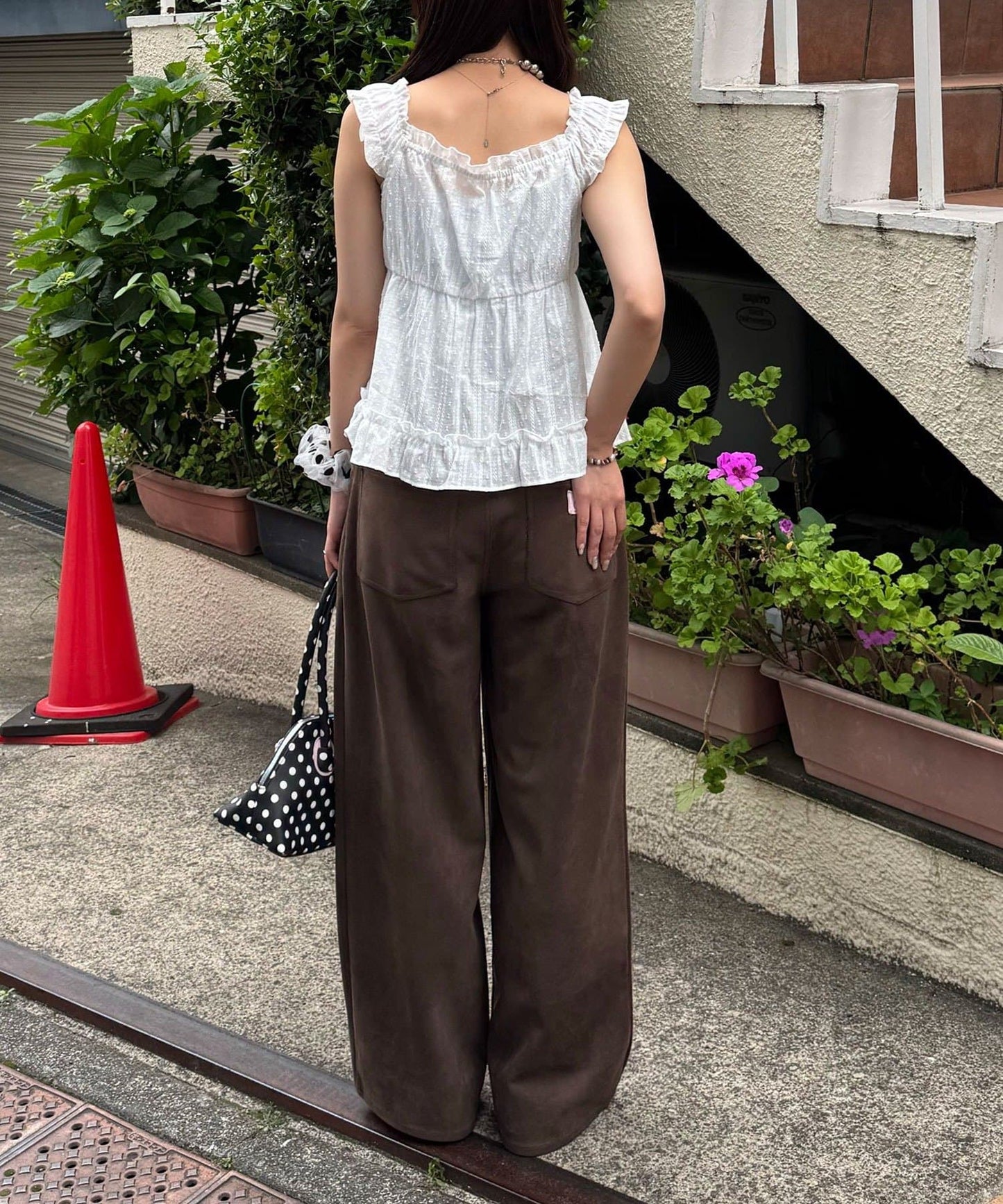 CIAOPANIC Wood Button Dobby Shirring Cami Bustier - Image 14