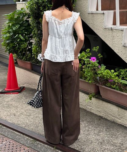 CIAOPANIC Wood Button Dobby Shirring Cami Bustier - Image 14