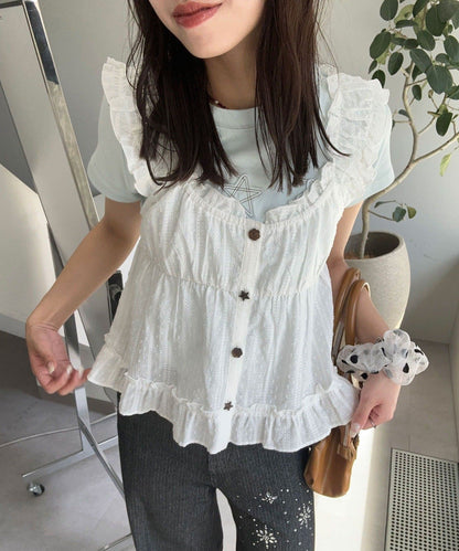 CIAOPANIC Wood Button Dobby Shirring Cami Bustier - Image 15