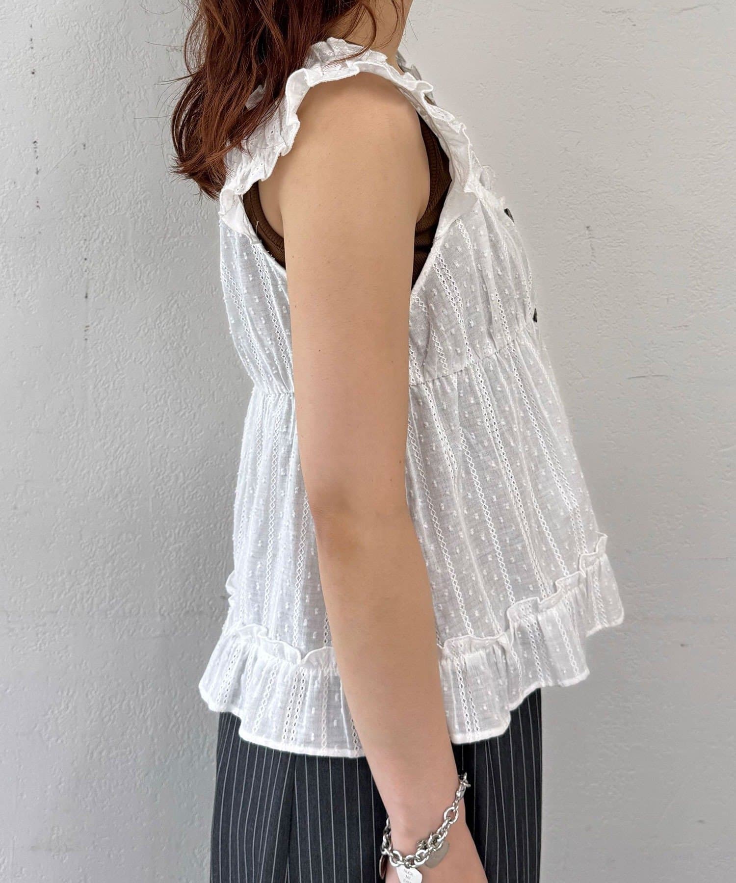 CIAOPANIC Wood Button Dobby Shirring Cami Bustier - Image 17