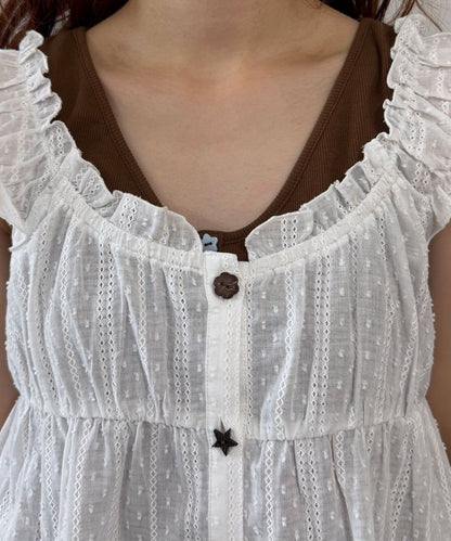 CIAOPANIC Wood Button Dobby Shirring Cami Bustier - Image 19