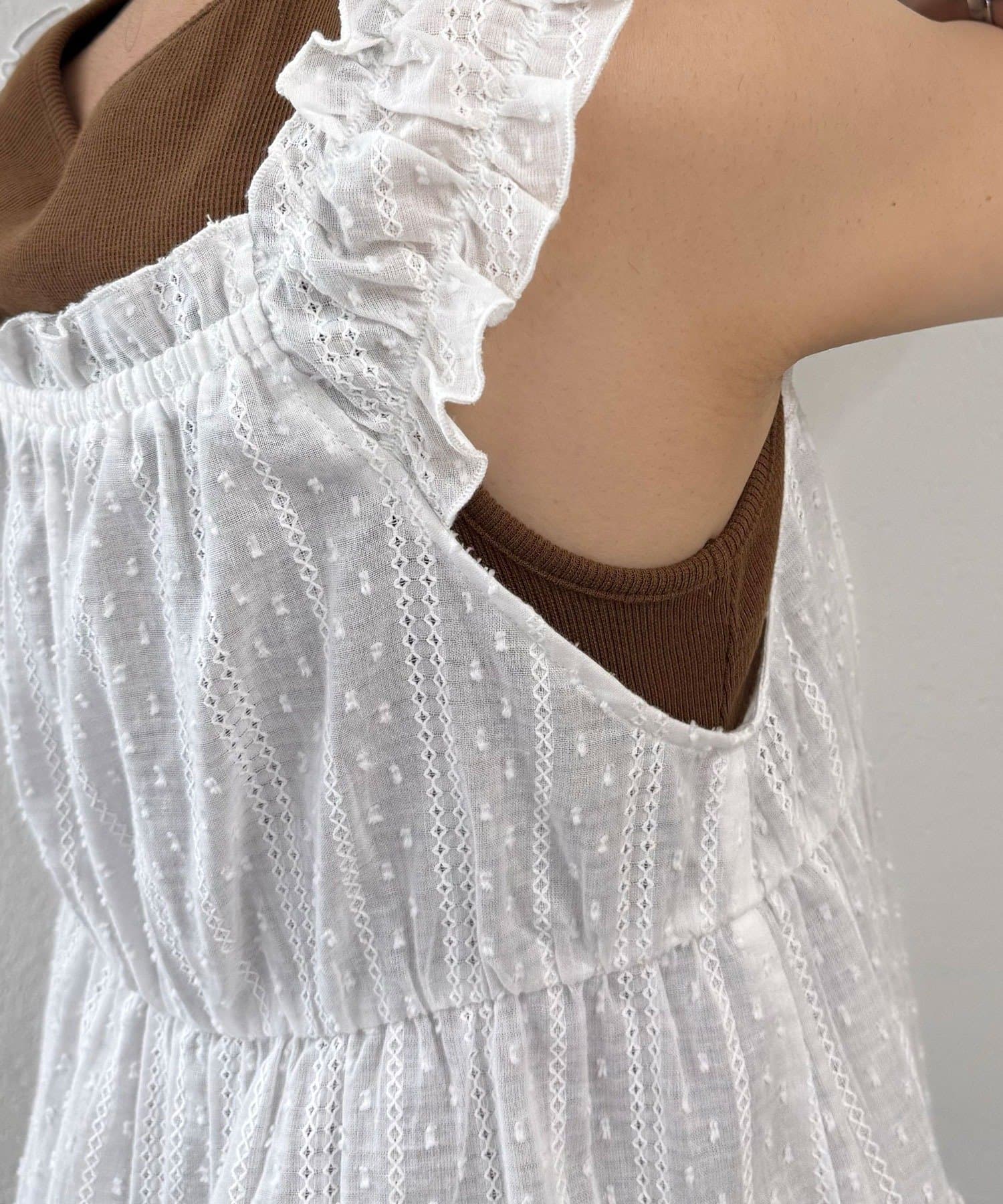 CIAOPANIC Wood Button Dobby Shirring Cami Bustier - Image 21
