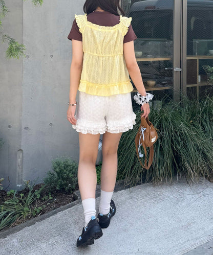 CIAOPANIC Wood Button Dobby Shirring Cami Bustier - Image 31