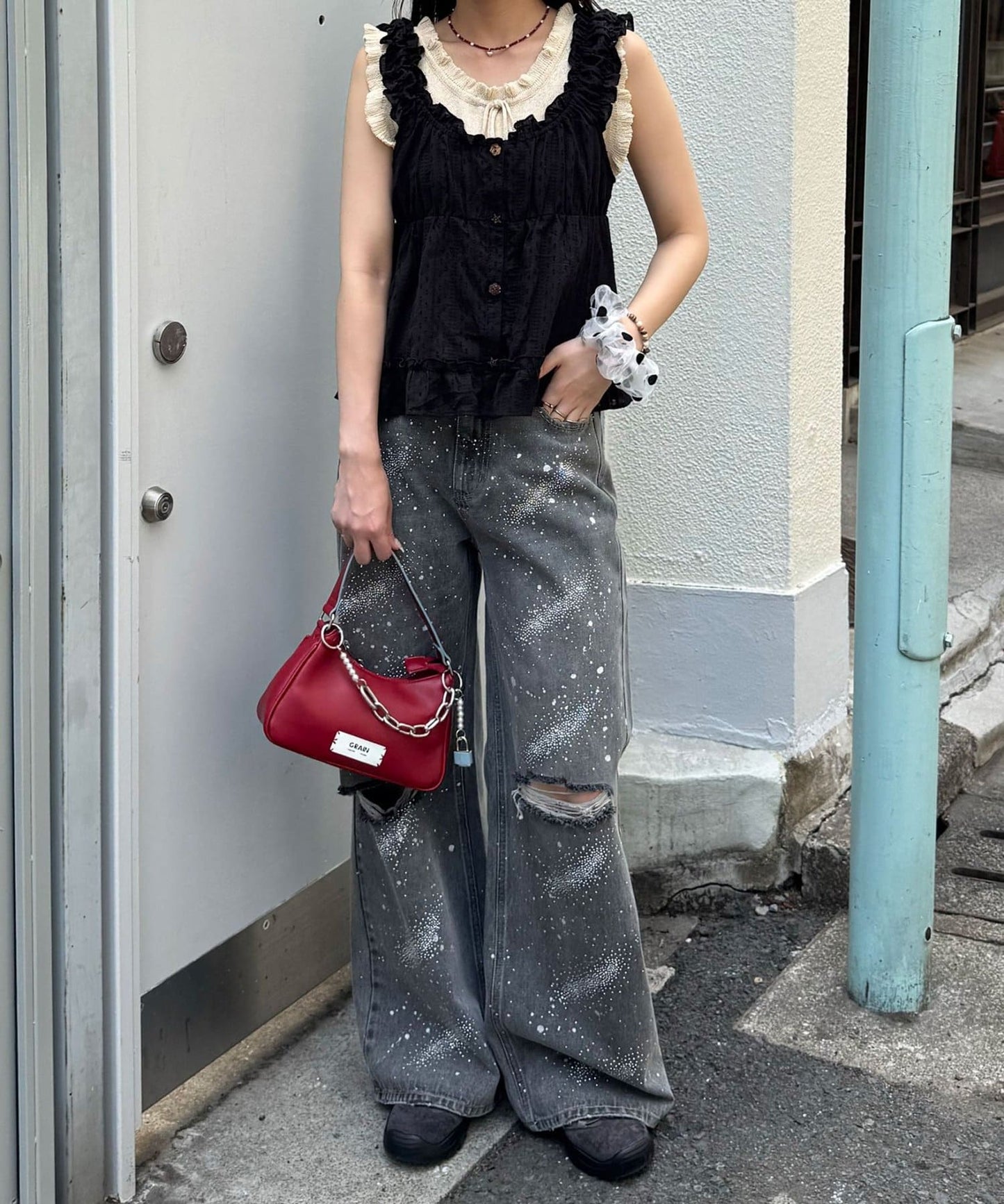 CIAOPANIC Wood Button Dobby Shirring Cami Bustier - Image 38