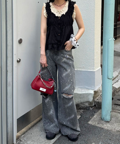 CIAOPANIC Wood Button Dobby Shirring Cami Bustier - Image 38