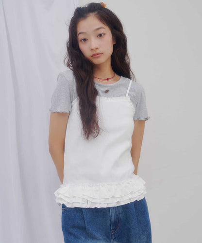 umm.By Discoat pattern 荷葉邊下擺吊帶背心 - Image 3