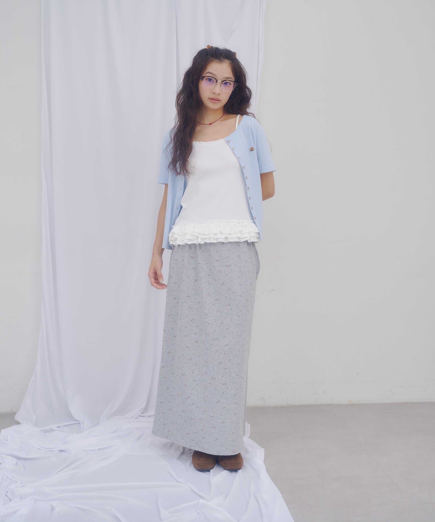 umm.By Discoat pattern 荷葉邊下擺吊帶背心 - Image 14