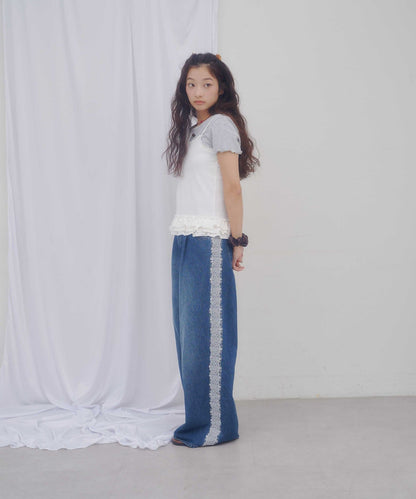 umm.By Discoat pattern 荷葉邊下擺吊帶背心 - Image 7