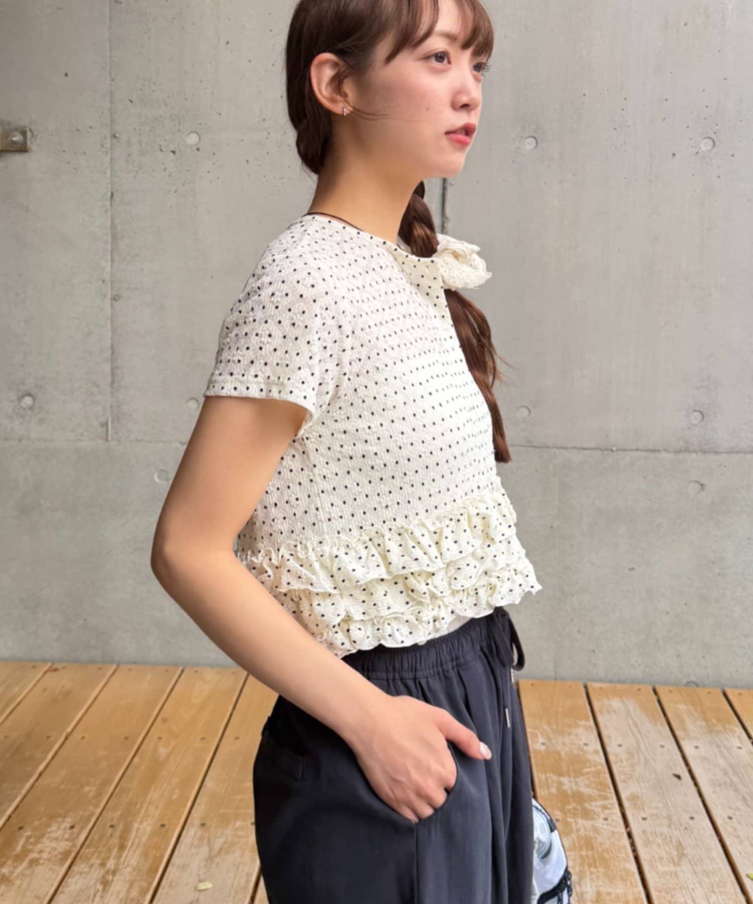 w closet 波點Lace荷葉邊短袖薄cardigan - Image 7