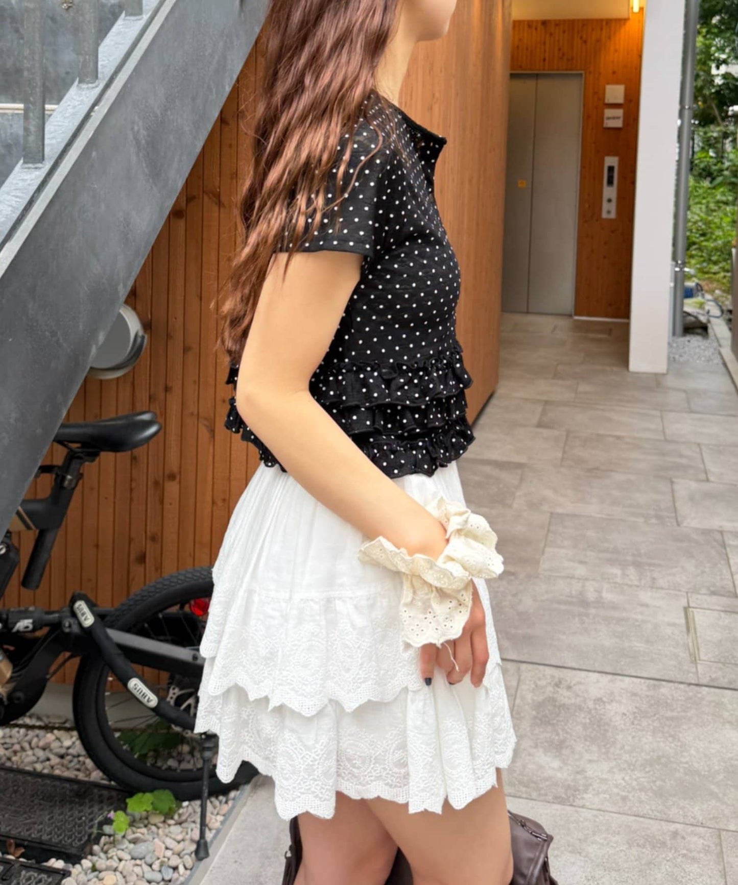 w closet 波點Lace荷葉邊短袖薄cardigan - Image 19