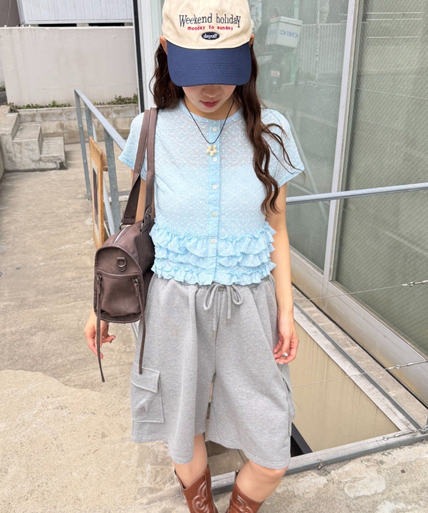 w closet 波點Lace荷葉邊短袖薄cardigan - Image 3