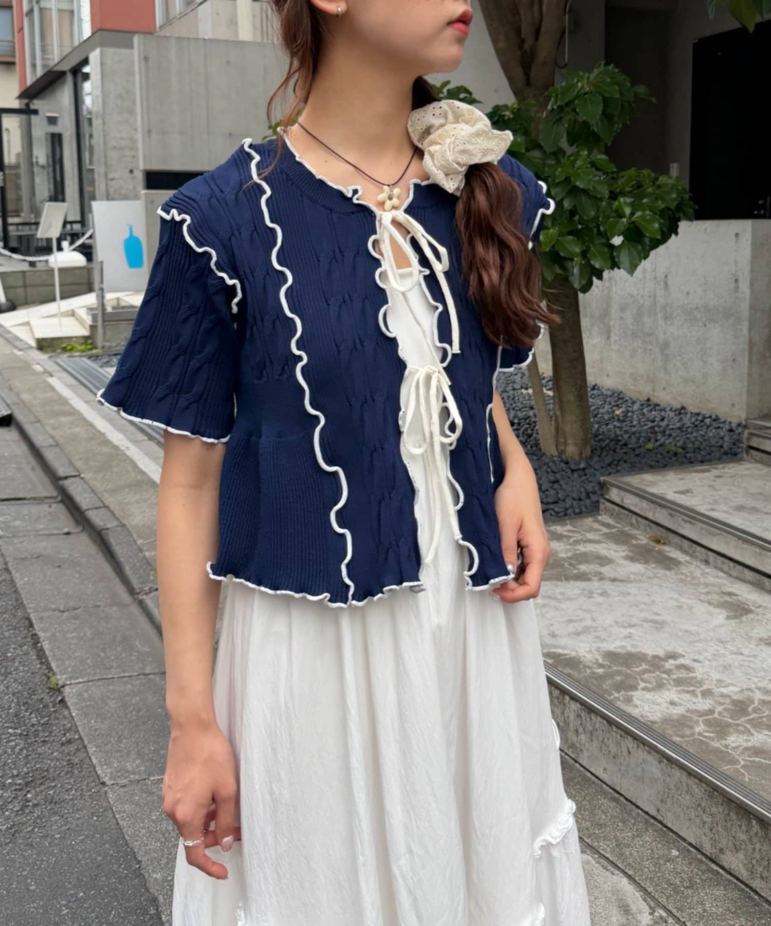 w closet 短袖撞色拼接開襟衫 - Image 6