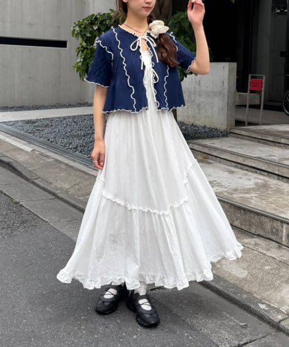 w closet 短袖撞色拼接開襟衫 - Image 8