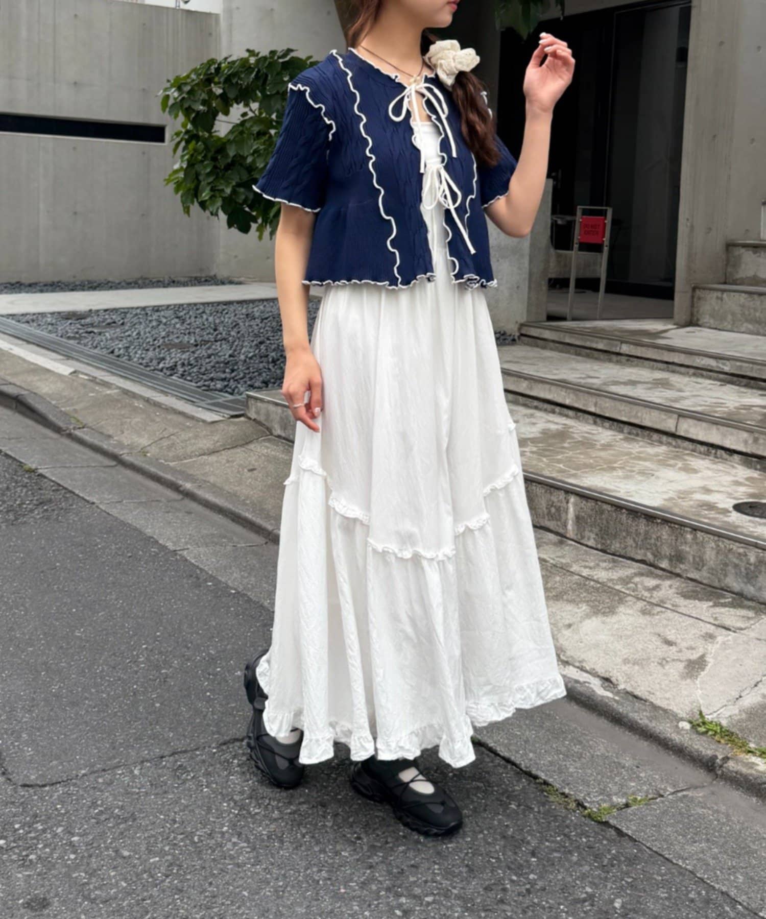 w closet 短袖撞色拼接開襟衫 - Image 10