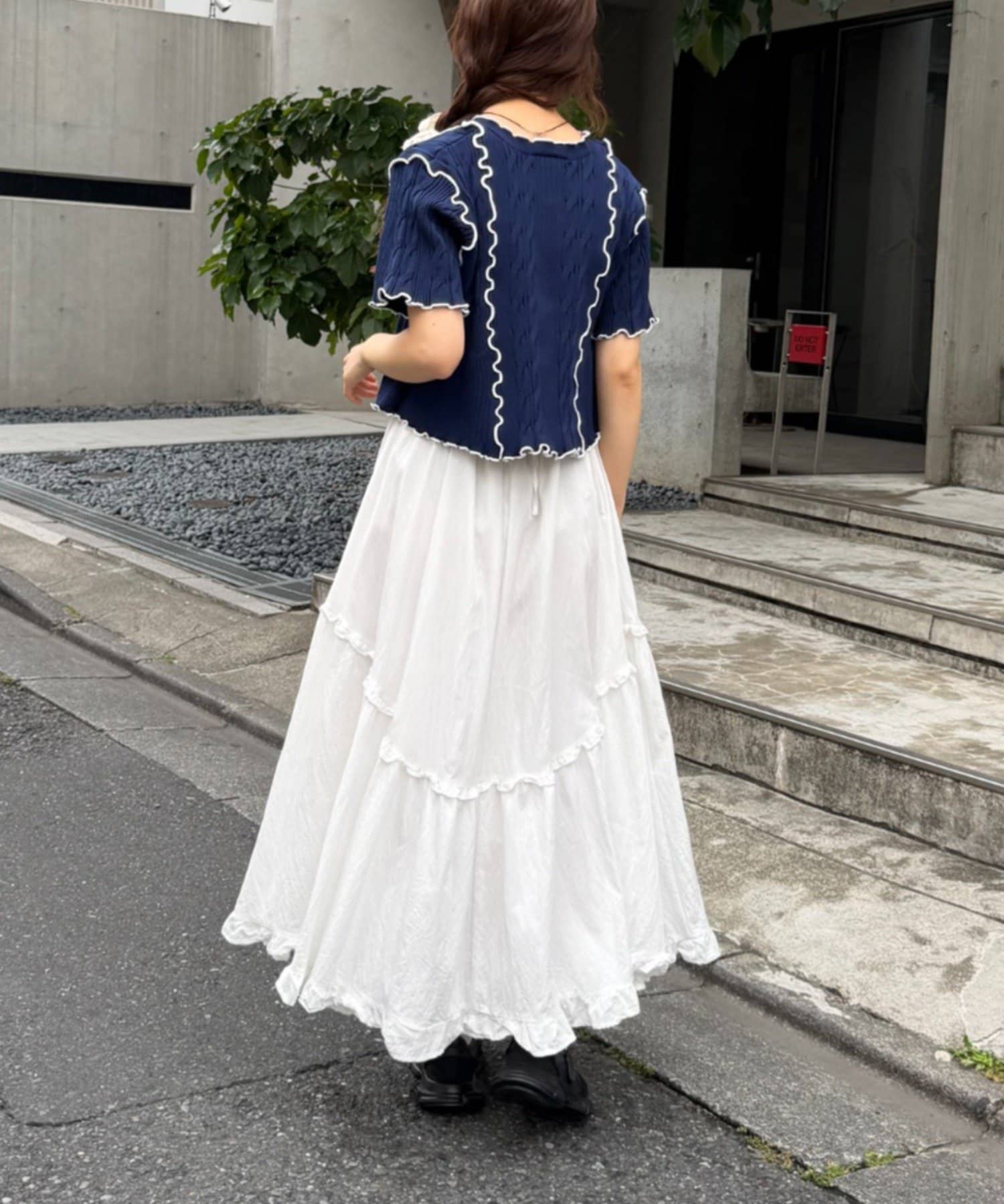 w closet 短袖撞色拼接開襟衫 - Image 11