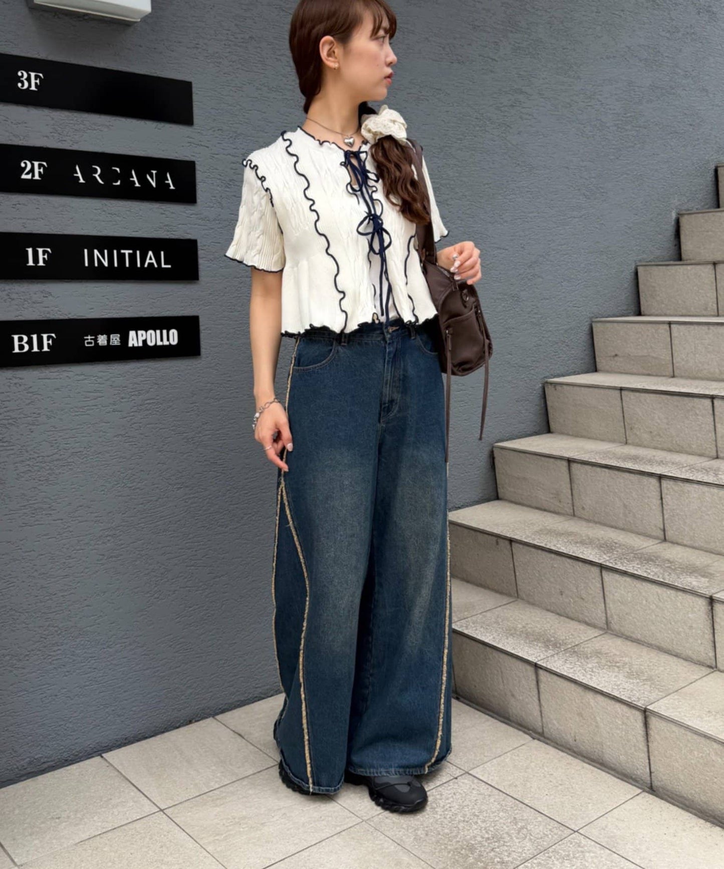 w closet 短袖撞色拼接開襟衫 - Image 17