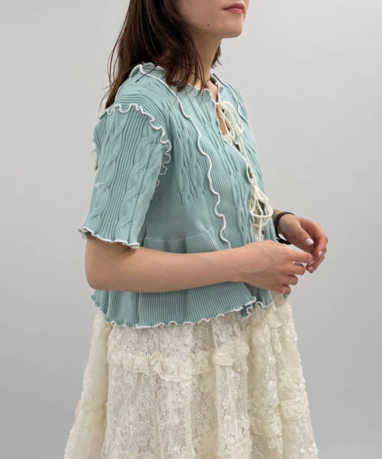 w closet 短袖撞色拼接開襟衫 - Image 20