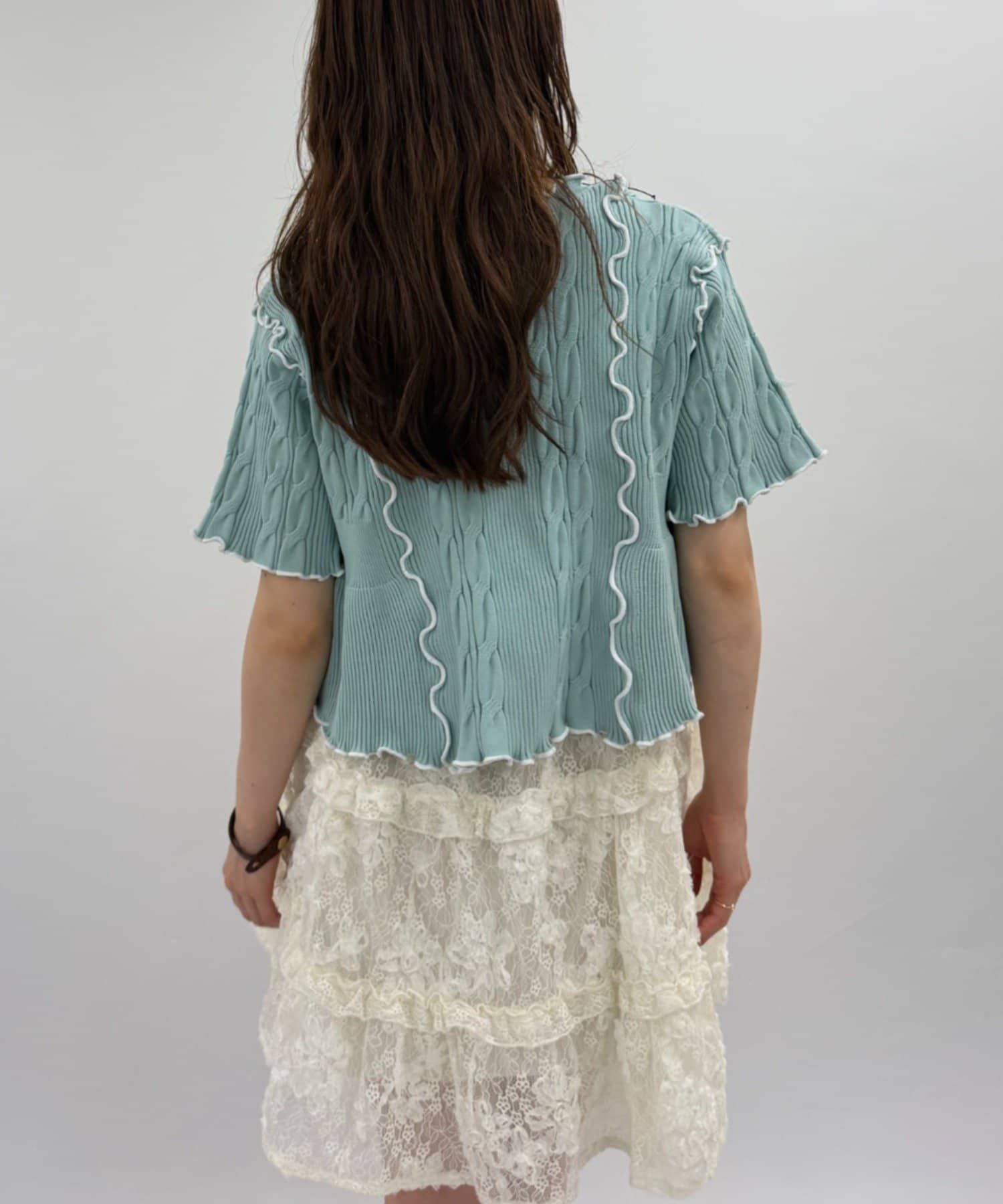 w closet 短袖撞色拼接開襟衫 - Image 22