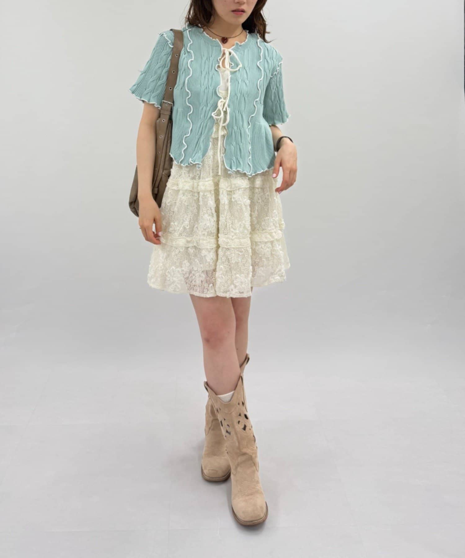w closet 短袖撞色拼接開襟衫 - Image 23