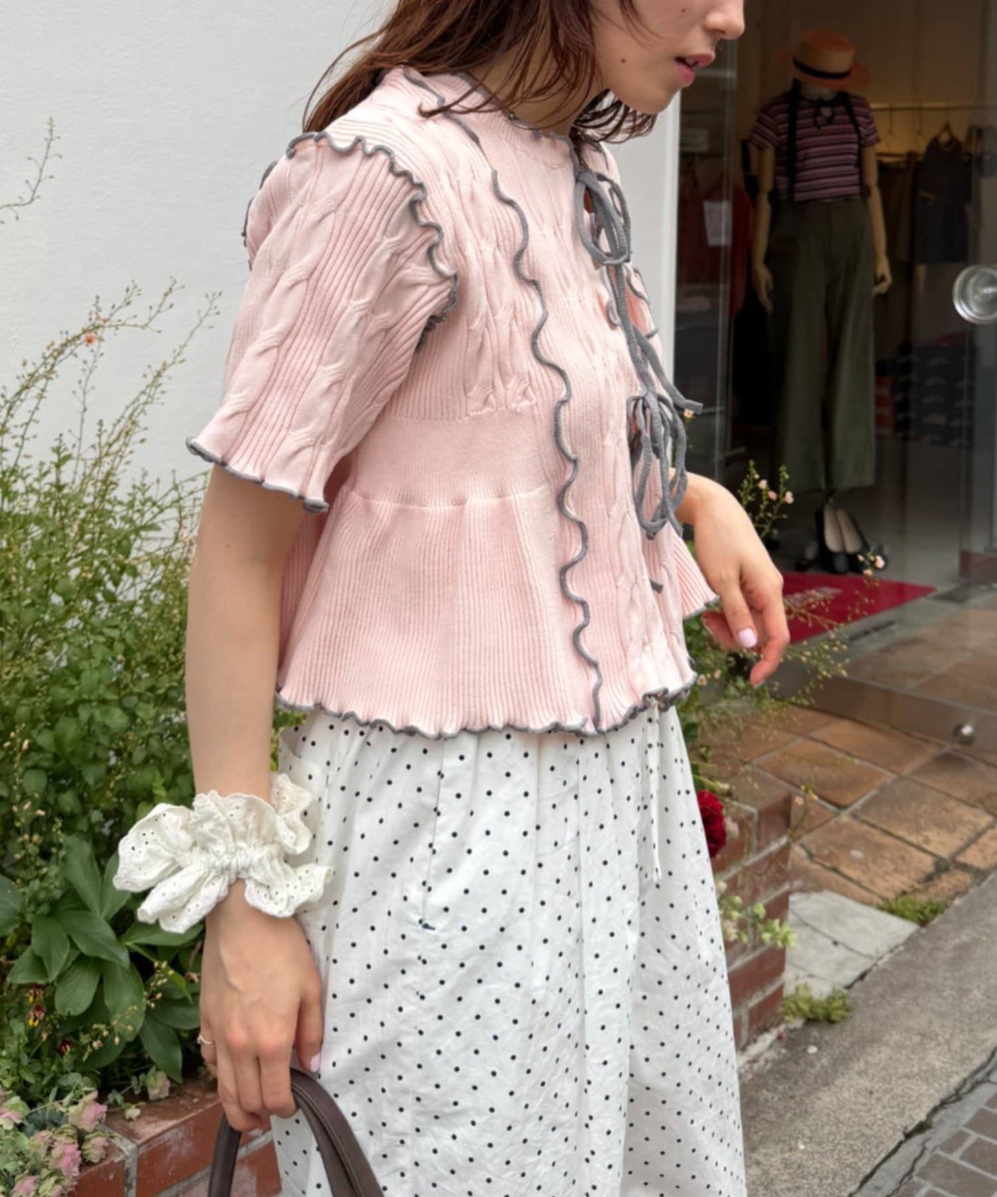 w closet 短袖撞色拼接開襟衫 - Image 27