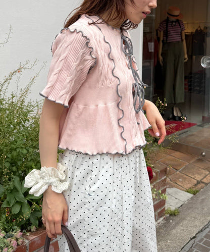 w closet 短袖撞色拼接開襟衫 - Image 27