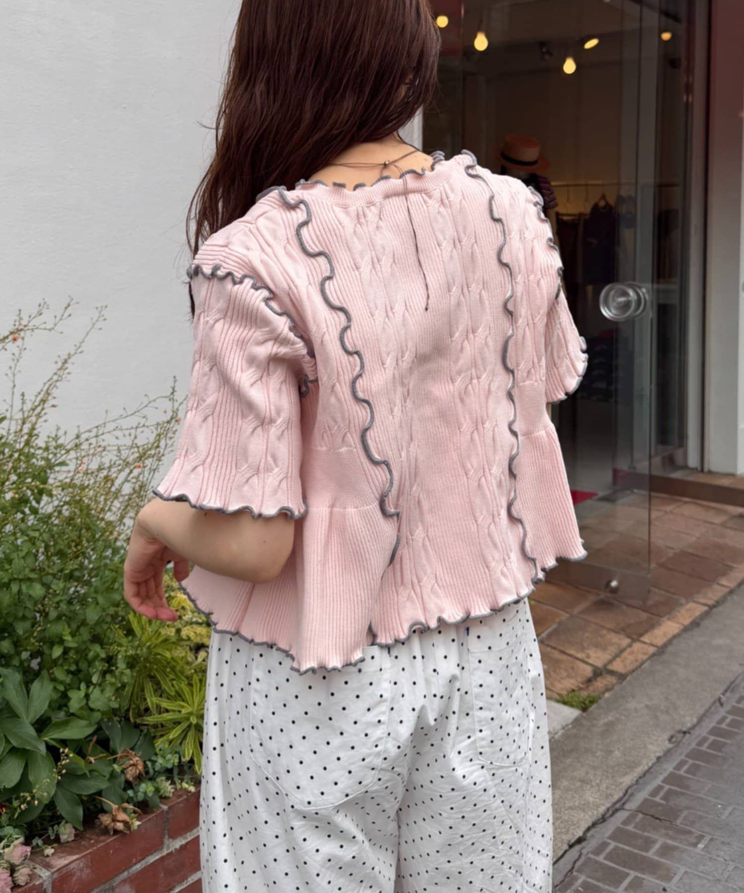 w closet 短袖撞色拼接開襟衫 - Image 28