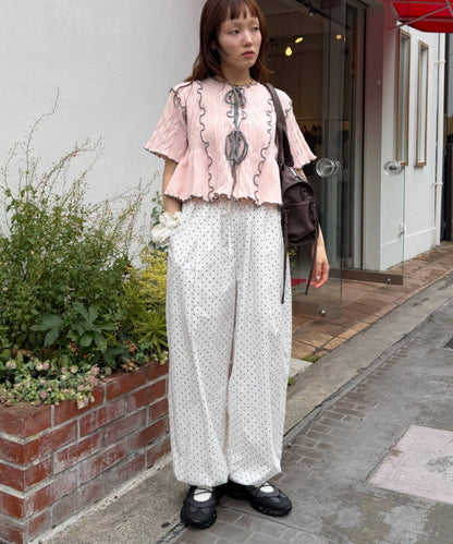 w closet 短袖撞色拼接開襟衫 - Image 29