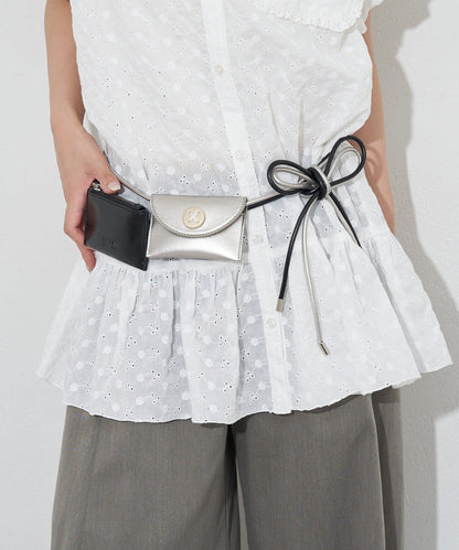 [CIAOPANIC] GRAIN 2P set - Big button waist belt pouch - Image 3