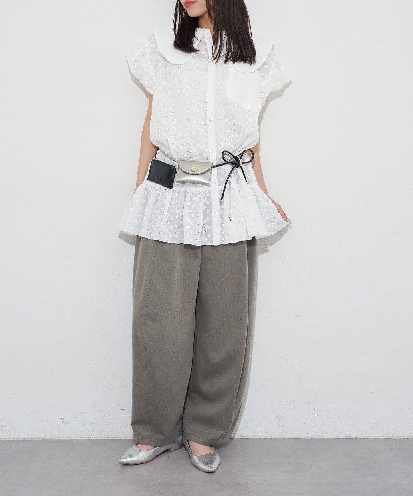 [CIAOPANIC] GRAIN 2P set - Big button waist belt pouch - Image 18