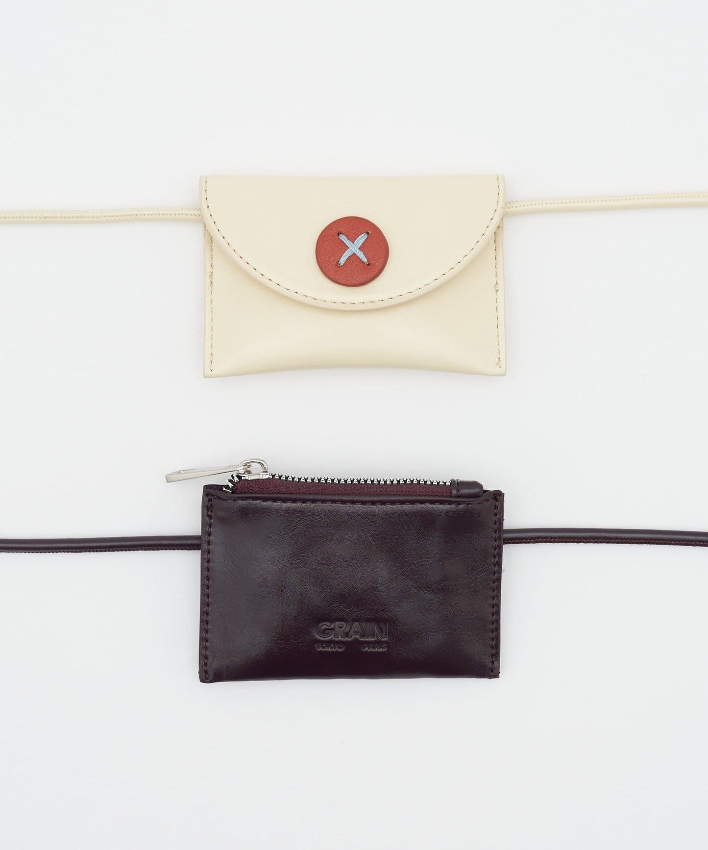 [CIAOPANIC] GRAIN 2P set - Big button waist belt pouch - Image 20