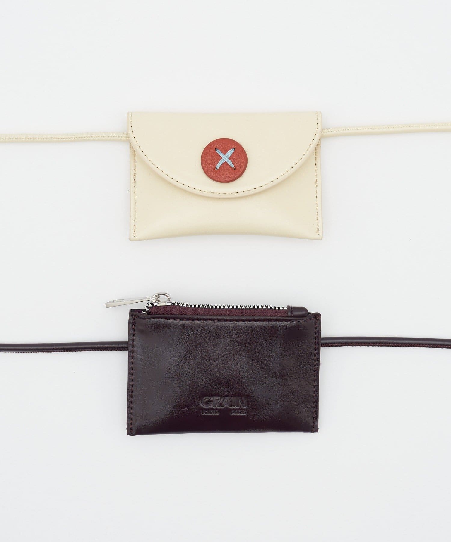 [CIAOPANIC] GRAIN 2P set - Big button waist belt pouch - Image 20