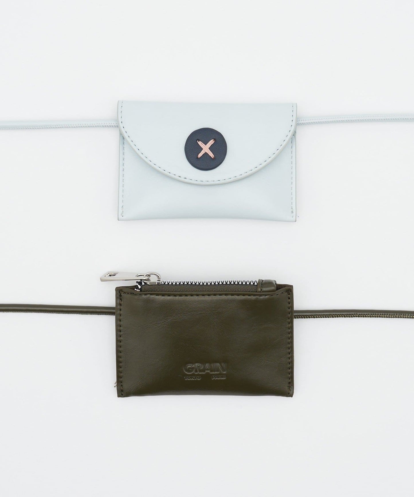 [CIAOPANIC] GRAIN 2P set - Big button waist belt pouch - Image 21