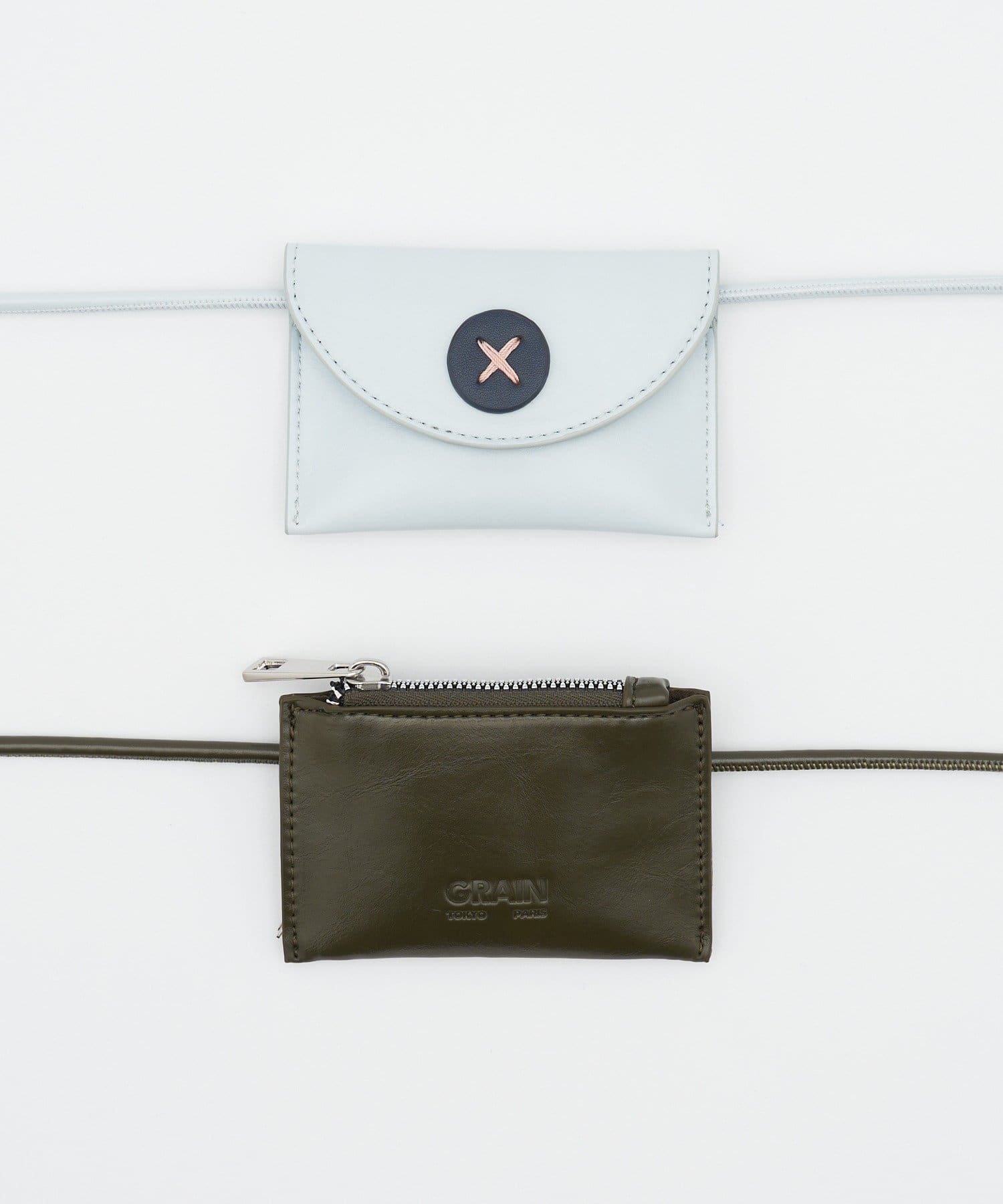 [CIAOPANIC] GRAIN 2P set - Big button waist belt pouch - Image 21