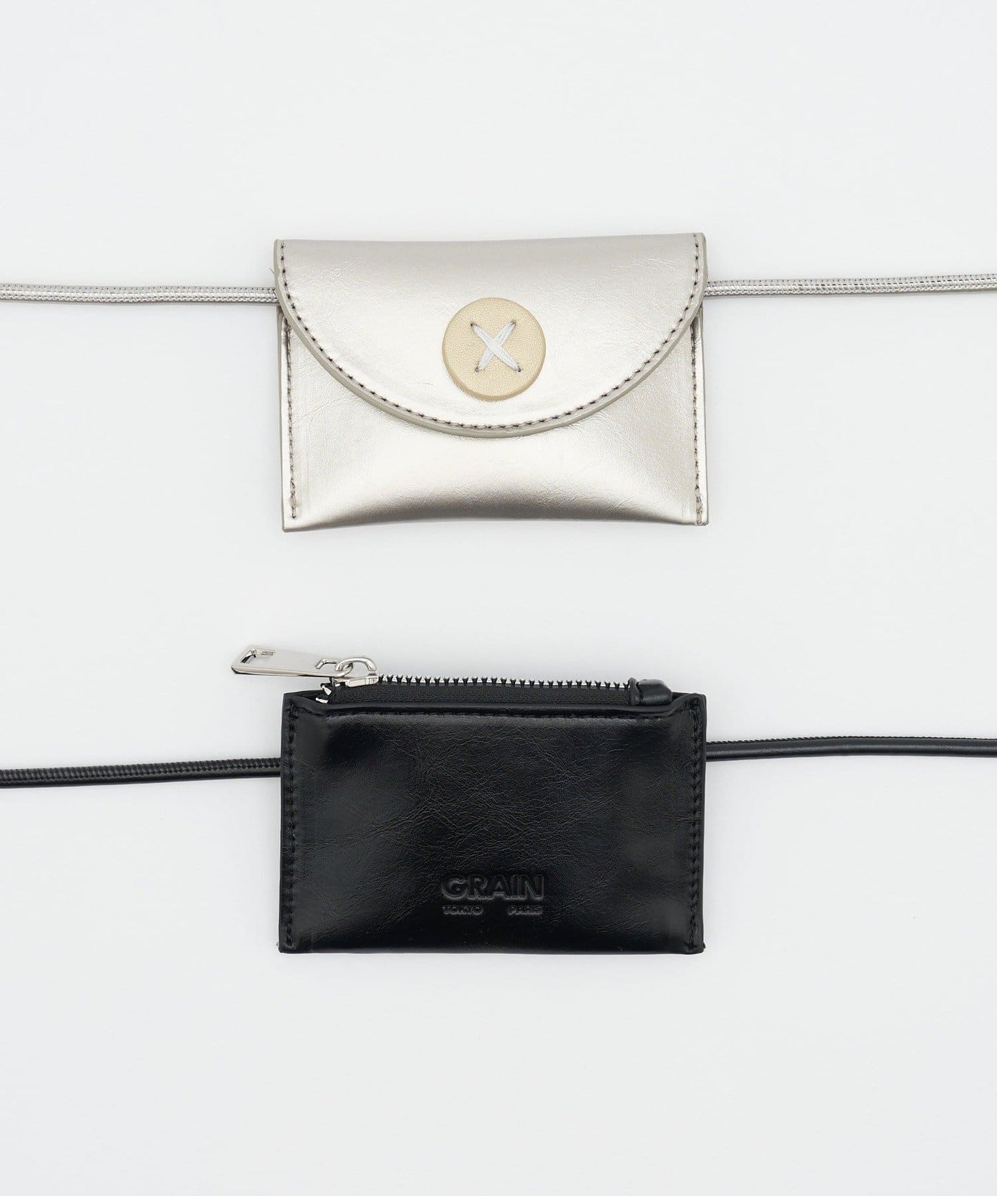 [CIAOPANIC] GRAIN 2P set - Big button waist belt pouch - Image 22