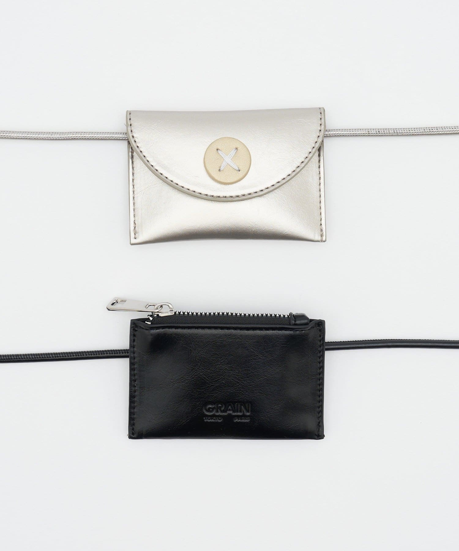 [CIAOPANIC] GRAIN 2P set - Big button waist belt pouch - Image 22