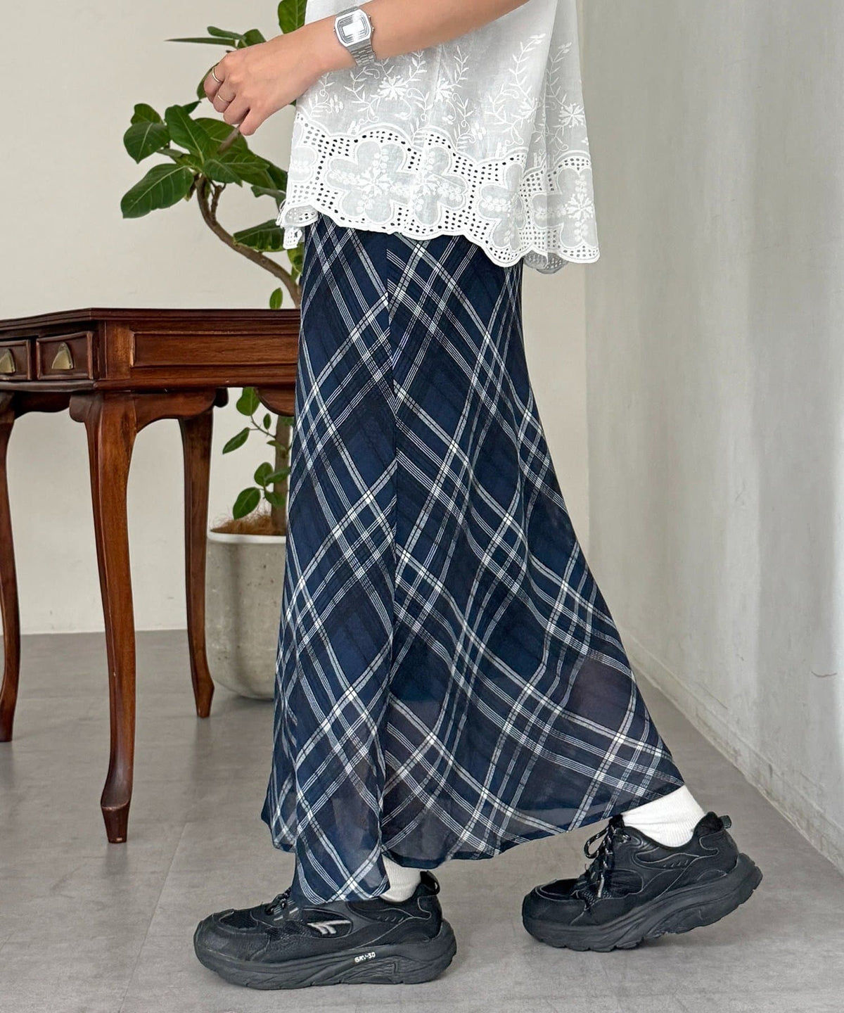CPCM 格紋/ 波點 sheer skirt - Image 12