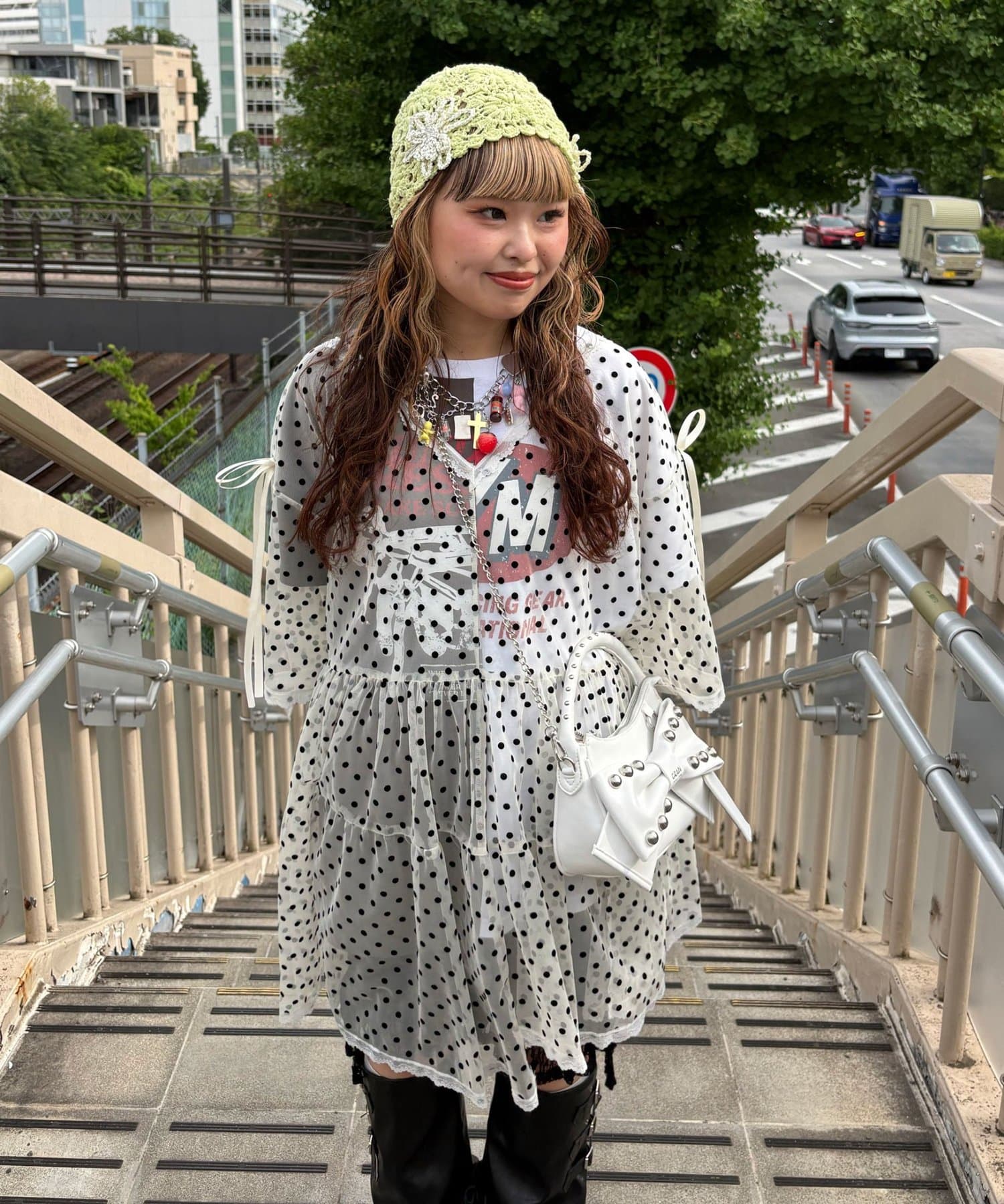 CIAOPANIC 波點薄紗Remakte T-shirt 裙 - Image 6
