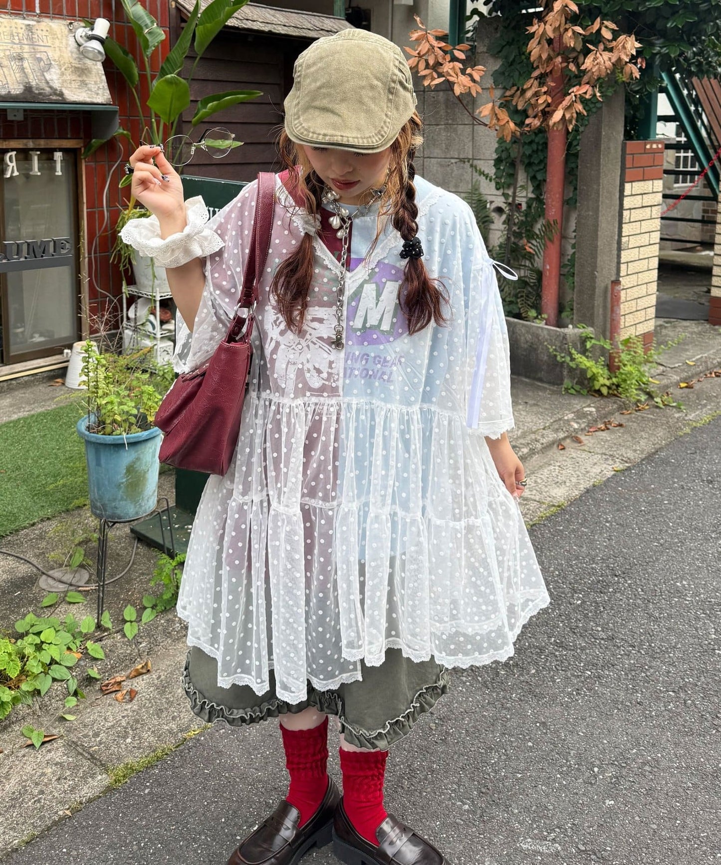 CIAOPANIC 波點薄紗Remakte T-shirt 裙 - Image 2