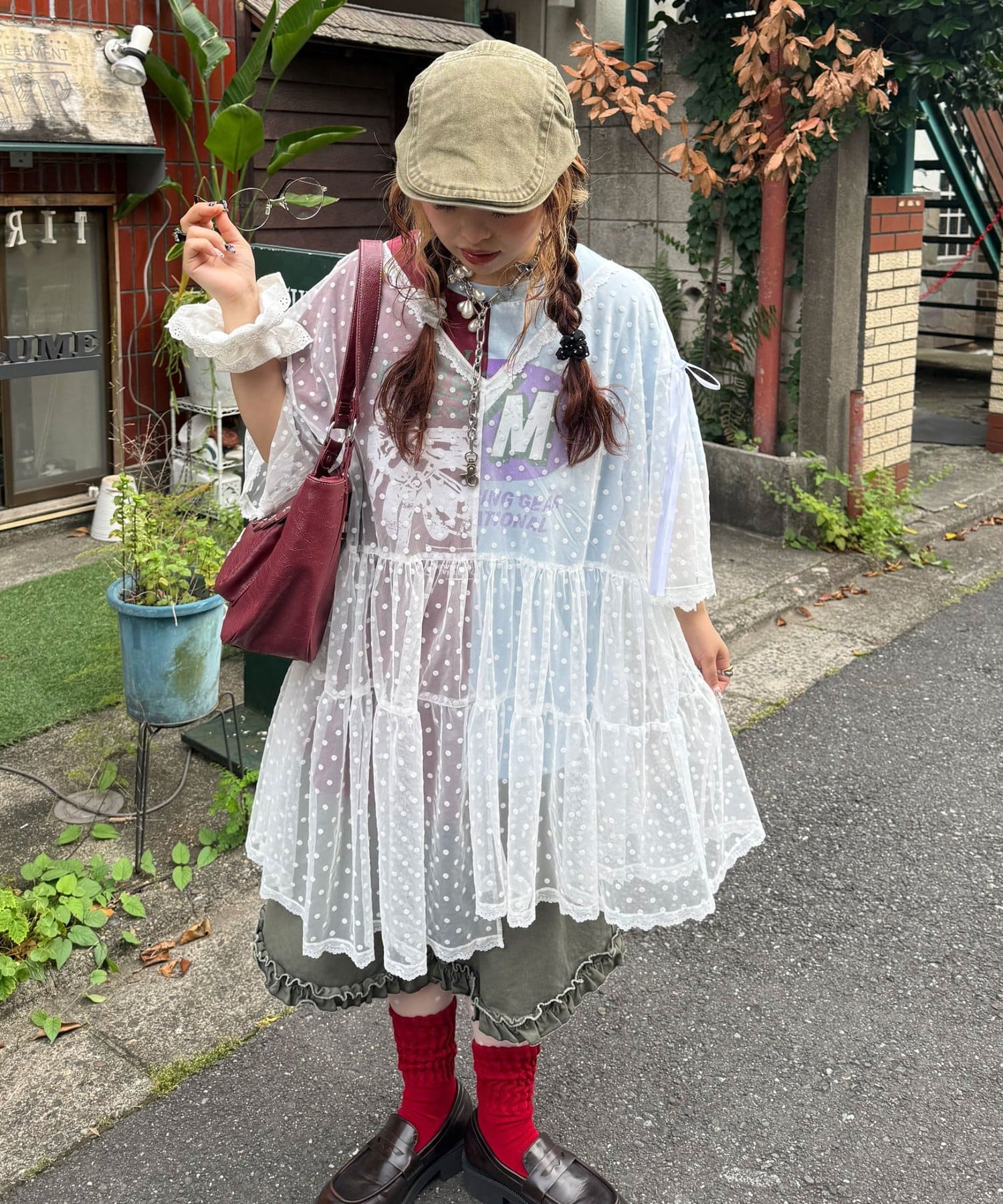 CIAOPANIC 波點薄紗Remakte T-shirt 裙 - Image 2