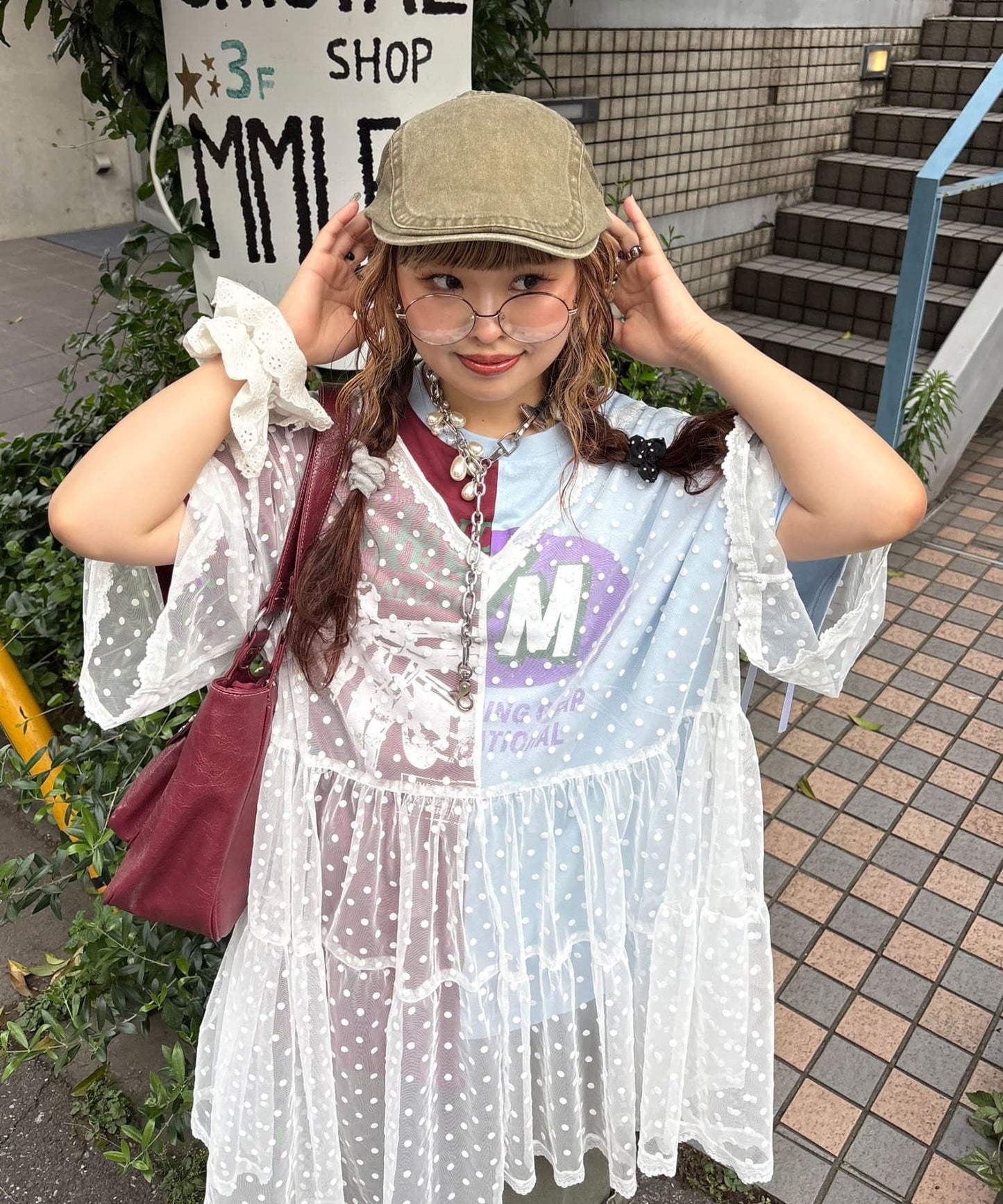 CIAOPANIC 波點薄紗Remakte T-shirt 裙 - Image 13