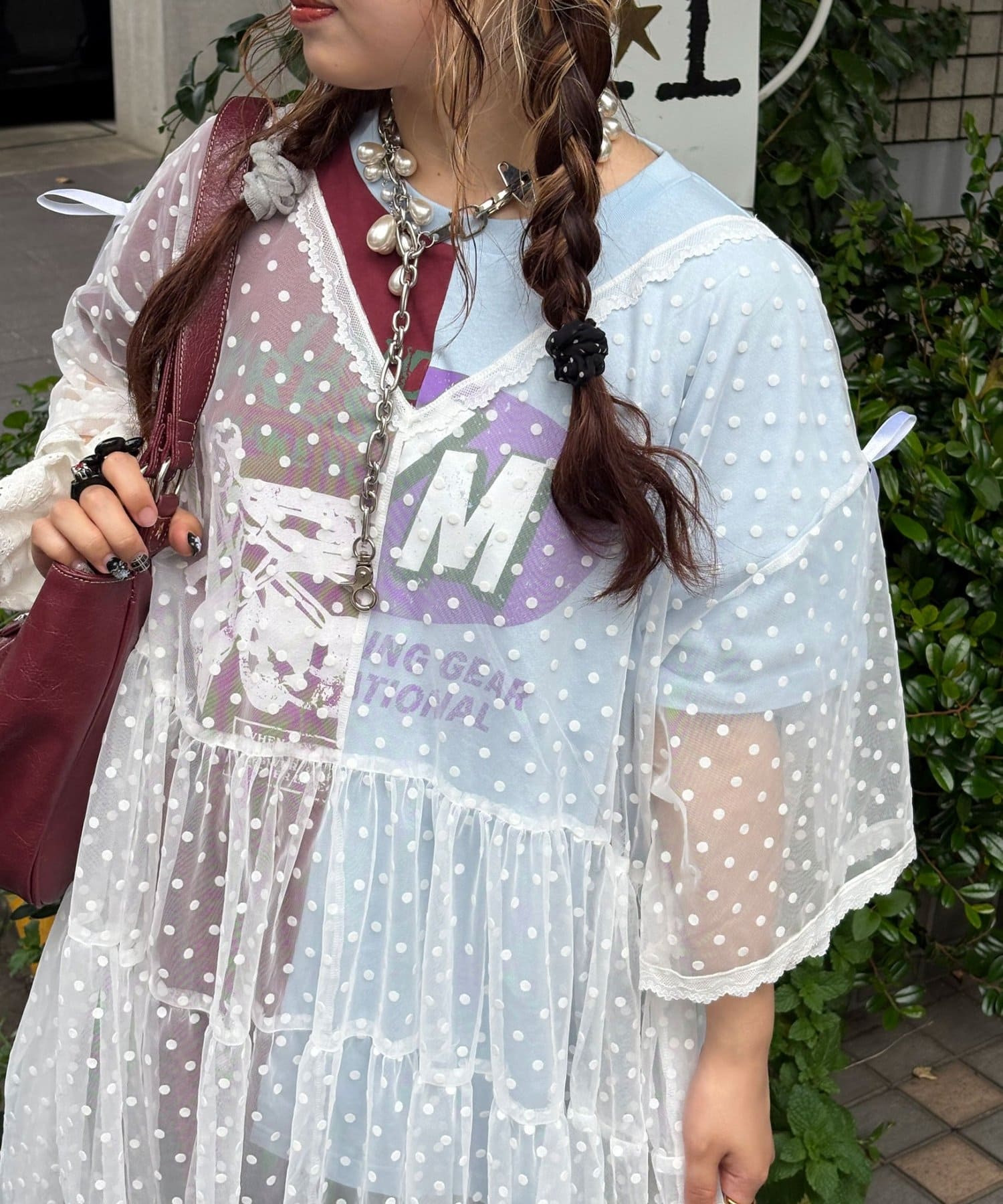 CIAOPANIC 波點薄紗Remakte T-shirt 裙 - Image 14