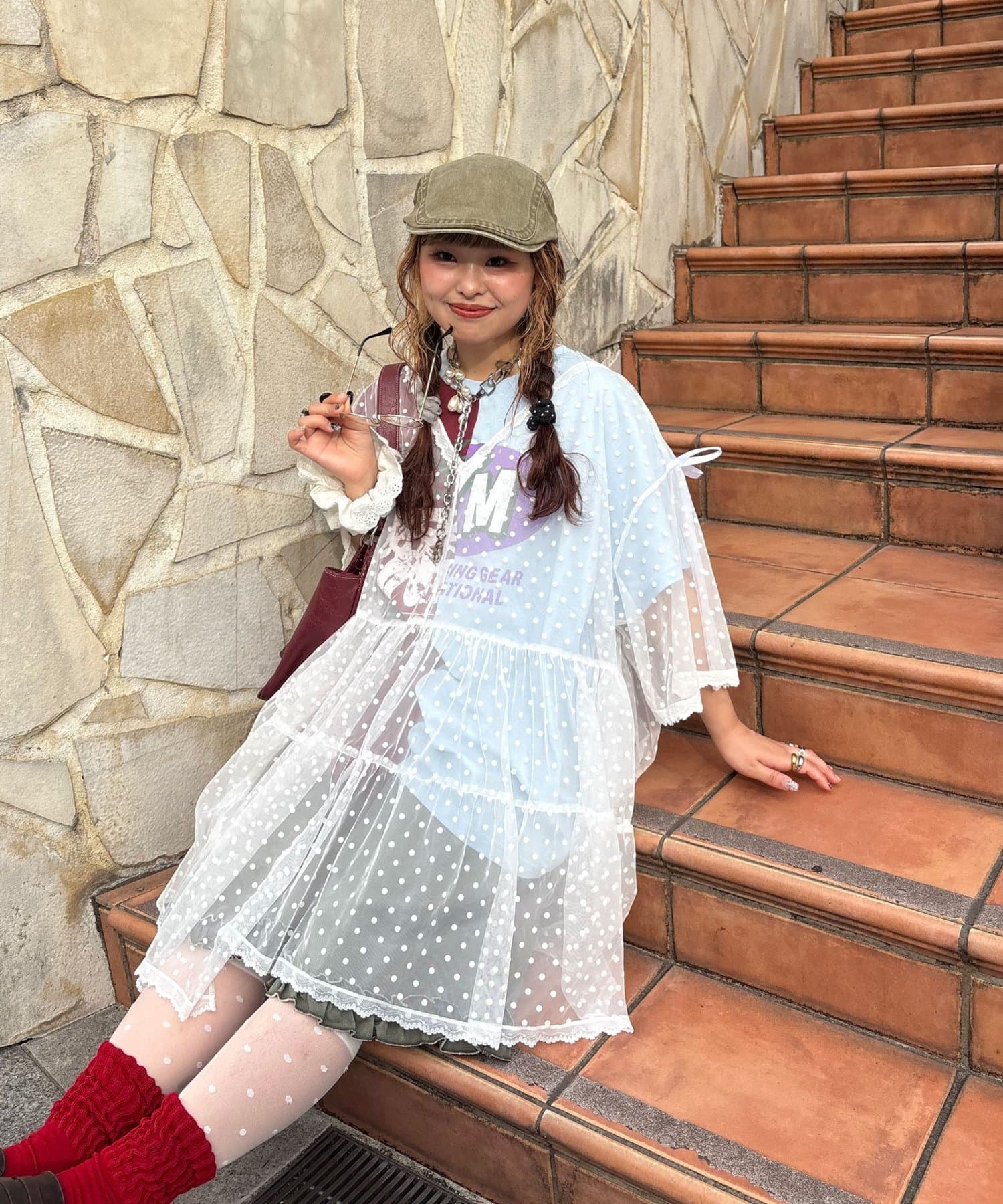 CIAOPANIC 波點薄紗Remakte T-shirt 裙 - Image 16