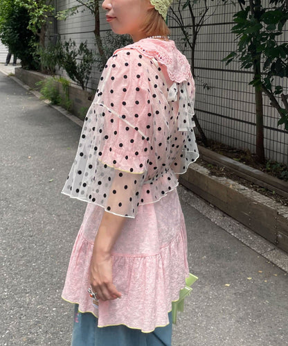 HELLO.SANFRANCISCO 2-Way Tulle Dot Blouse - Image 14
