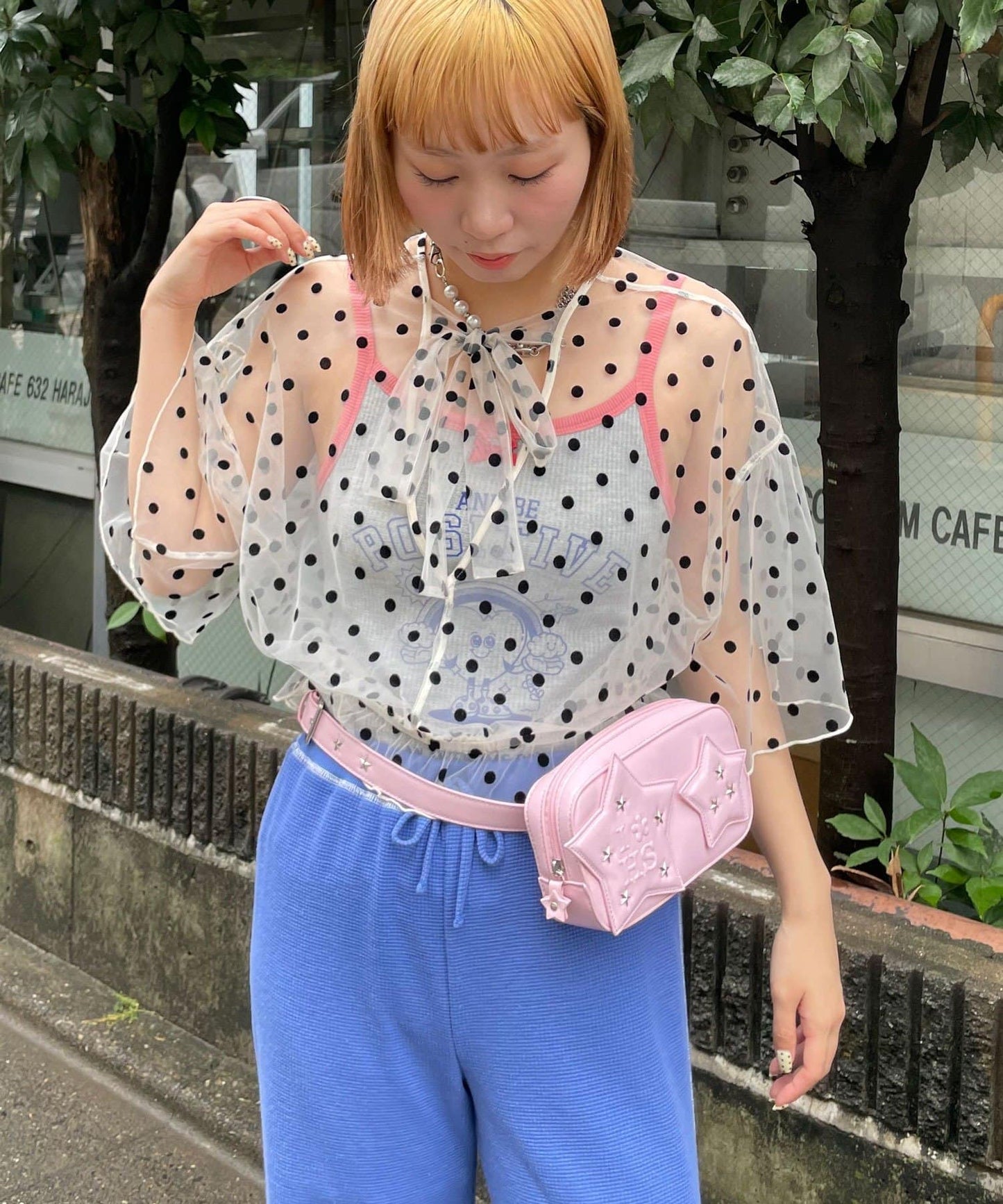 HELLO.SANFRANCISCO 2-Way Tulle Dot Blouse - Image 4