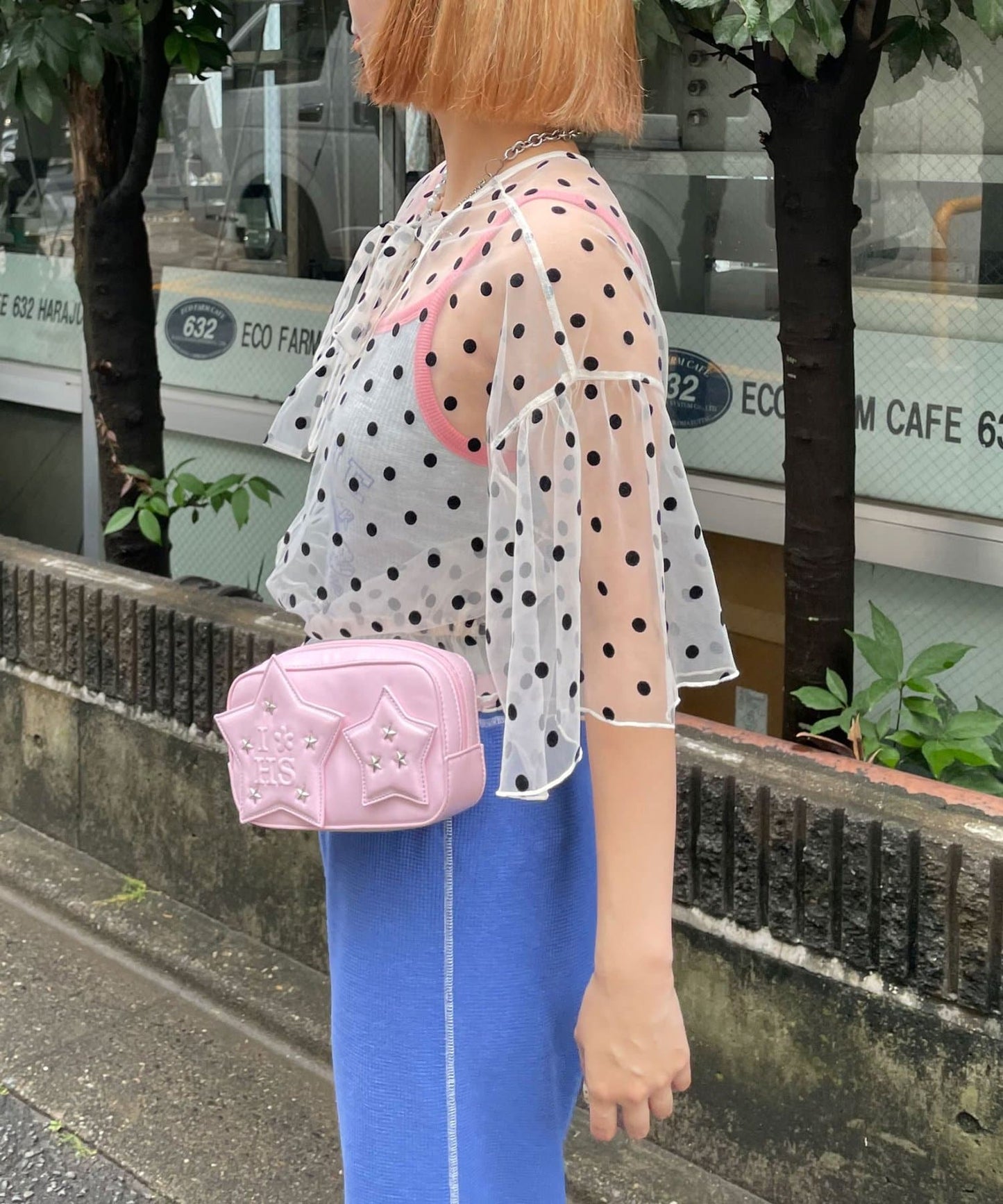 HELLO.SANFRANCISCO 2-Way Tulle Dot Blouse - Image 6