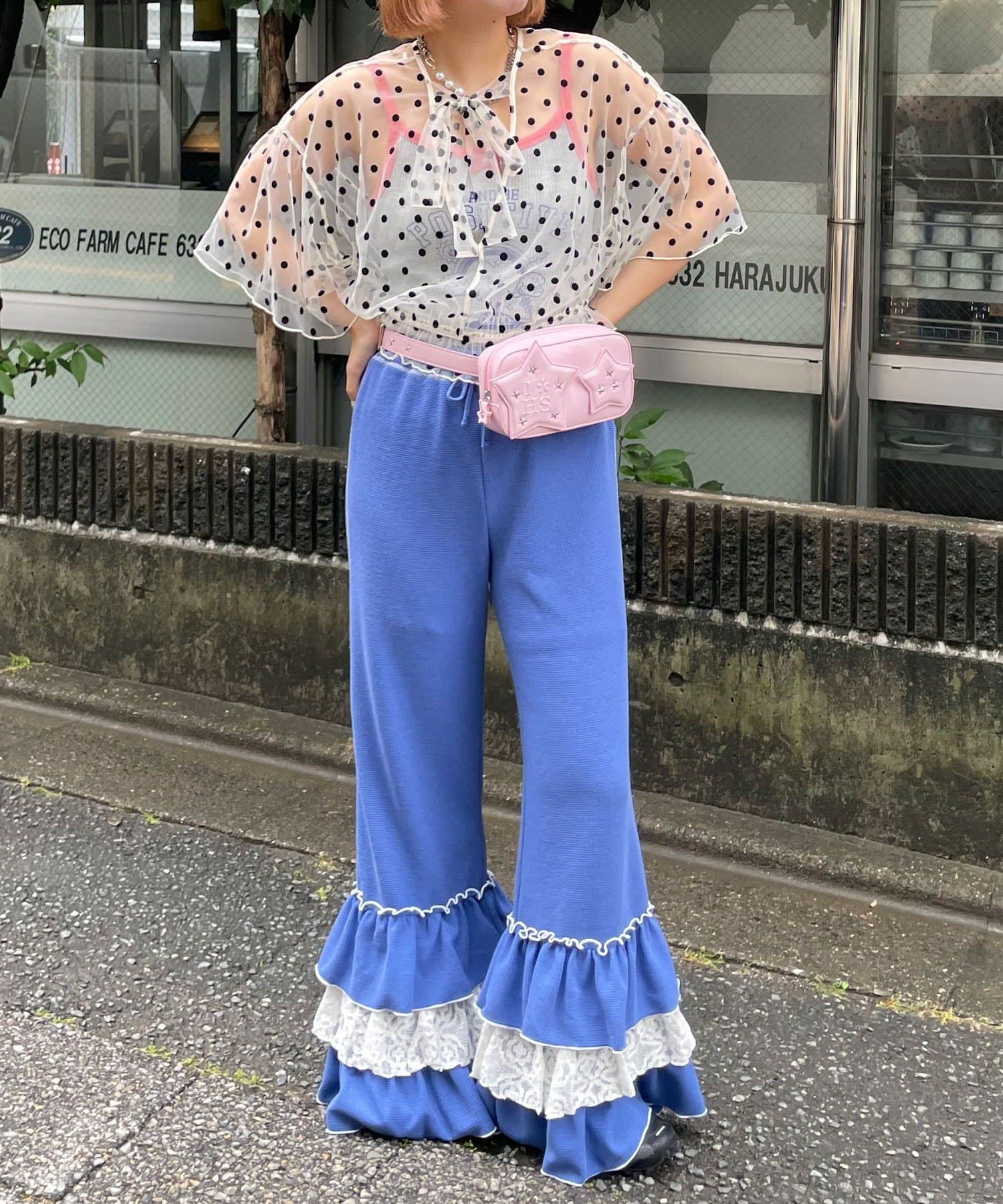 HELLO.SANFRANCISCO 2-Way Tulle Dot Blouse - Image 8