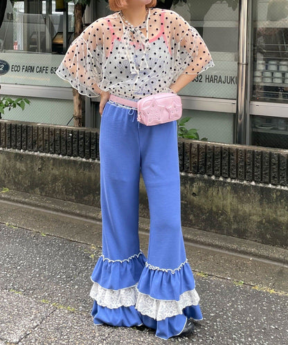 HELLO.SANFRANCISCO 2-Way Tulle Dot Blouse - Image 8